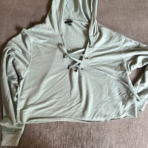 Express cropped hoodie. Size XS. Teal